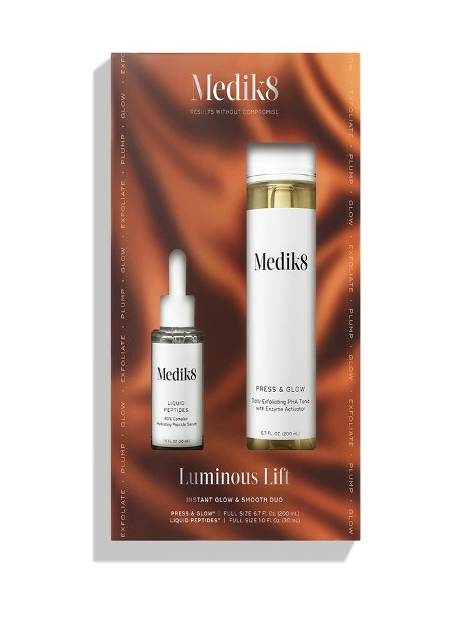 Medik8 Luminous Lift Kit - Face Toner for Women and Men - Peptide Face Serum - Age-Defying Serum - Hydrating Toner for Refreshed Skin - 2 pc - Image 1